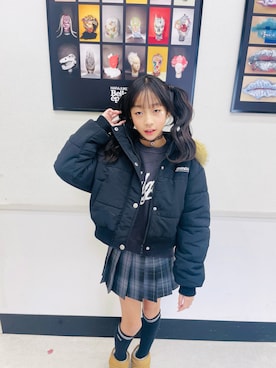 「アイテム（スカート）」を使った、yurimari1118さん（キッズ・140cm）の冬コーディネート