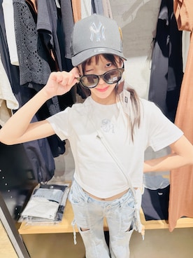 「NEWERA（ニューエラ）のアイテム」を使った、yurimari1118さん（キッズ・140cm）の夏コーディネート