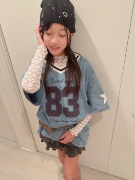 「アイテム（帽子）」を使った、yurimari1118さん（キッズ・135cm）の秋コーディネート