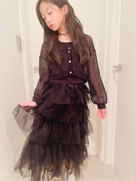 「アイテム（スカート）」を使った、yurimari1118さん（キッズ・140cm）の秋コーディネート