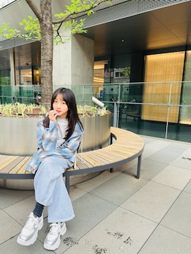 「repipi armario（レピピ アルマリオ）の【10デザイン】最強きゃわTee【WEB限定デザインあり】（Tシャツ/カットソー、ホワイト系）」を使った、yurimari1118さん（キッズ・140cm）の春コーディネート