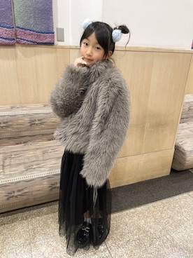 「アイテム（ジャケット/アウター、グレー系）」を使った、yurimari1118さん（キッズ・131cm）の冬コーディネート