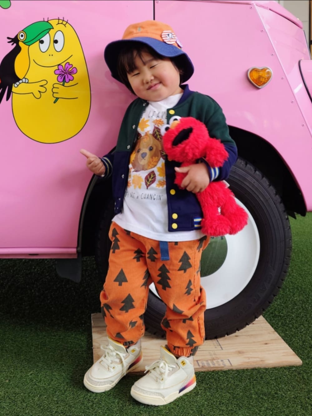 お饅頭┃評価付きスタイリングさんの「カラーブロックド コットン ツイル バケット ハット（POLO RALPH LAUREN CHILDRENSWEAR）」を使ったコーディネートの1枚目の写真