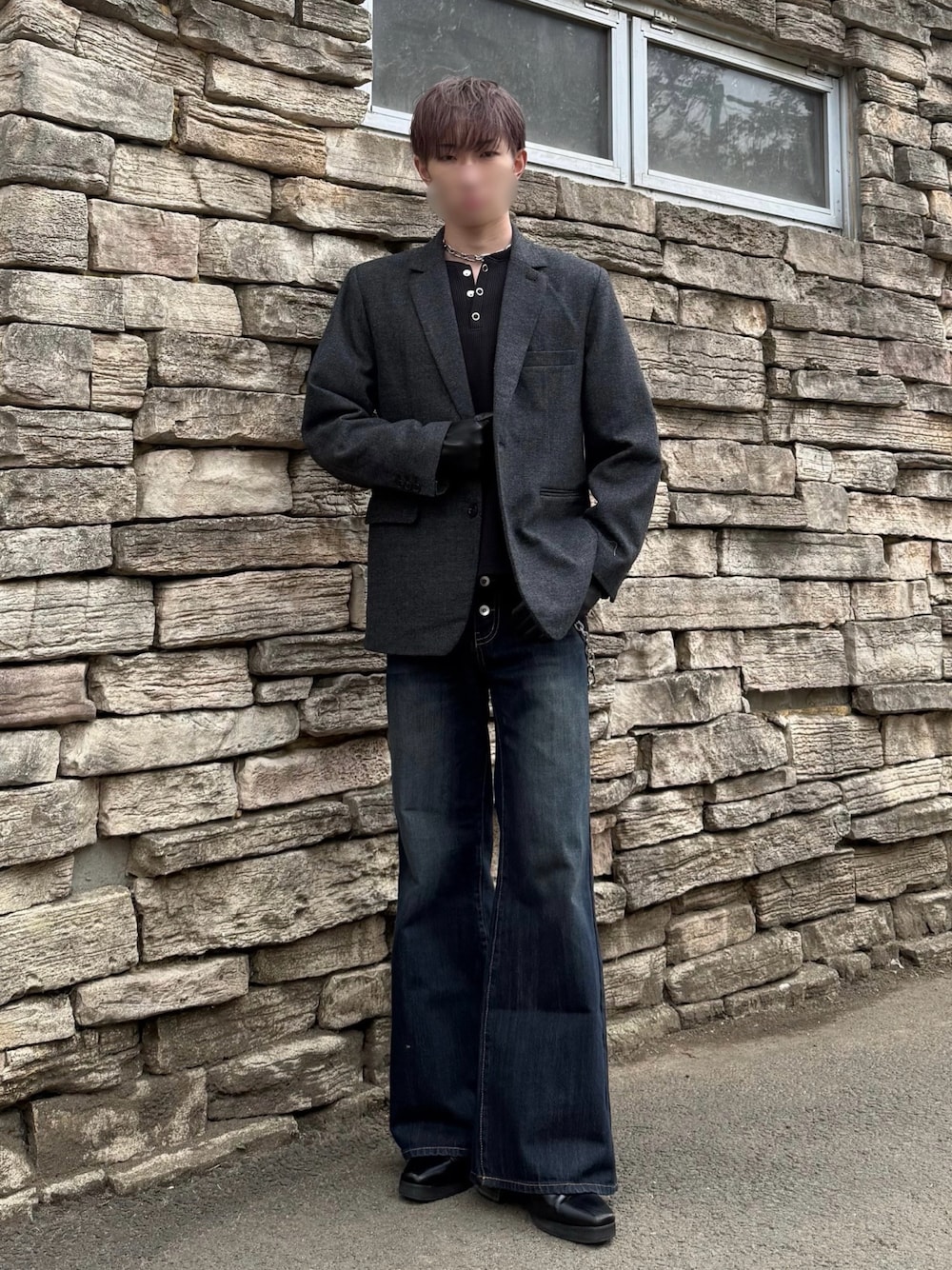 CLEL】Wool Blend Herringbone Tweed Tailored Jacket / ウール