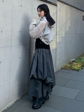 「UN3D.（アンスリード）のアイテム」を使った、AYAKOさん（レディース・157cm）の春コーディネート