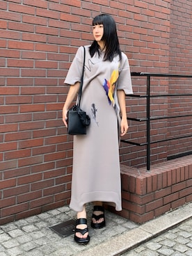 「モード系」｜「アイテム（ワンピース/ドレス）」を使った、AYAKOさん（レディース・157cm）の夏コーディネート