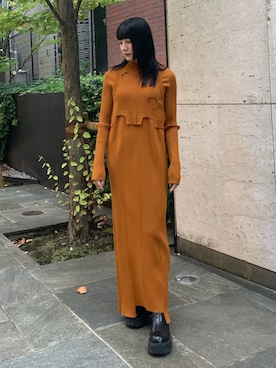 「ベスト×ワンピース」｜AYAKOさん（レディース・157cm）の秋コーディネート