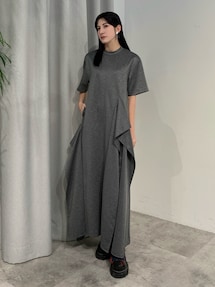 UN3D ASYMMETRY RUFFLE JERSEY OPグレー 38 ASYMMETRY RUFFLE JERSEY OP｜アンスリード（UN3D.）公式通販｜RUNWAY