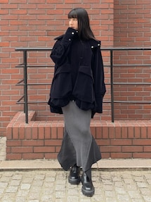 VELVET HEM GATHER HOOD CT 【セットアップ着用可能】｜アンスリード