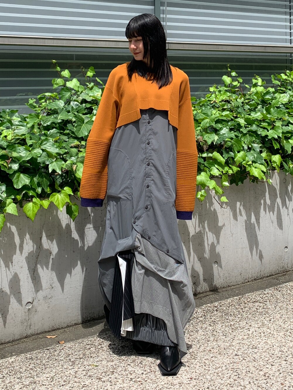 UN3D.（アンスリード）の「PATTERN MIX SHIRT CAMI OP / パターン