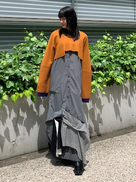 「アイテム（シャツワンピース）」を使った、AYAKOさん（レディース・157cm）の夏コーディネート