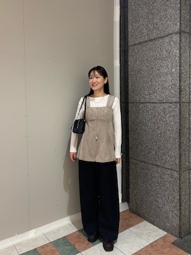 「アイテム（スラックス）」を使った、yukiさん（骨格ウェーブ・レディース・166cm）の秋コーディネート