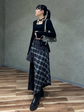 「EMODA（エモダ）のアイテム（ハンドバッグ）」を使った、後藤帆花さん（レディース・162cm）の秋コーディネート