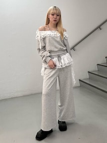 レースドッキングオフショルプルオーバー【セットアップ対応