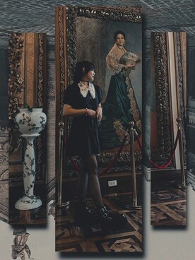 「drssのアイテム（ワンピース/ドレス、ブラック系）」を使った、yochicfashioさん（レディース・168cm）の冬コーディネート