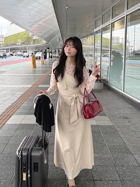 「SOLLON.（ソルロン）のアイテム」を使った、つるたななみさん（レディース・154cm）の春コーディネート