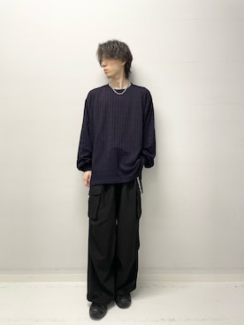 「アイテム（カーゴパンツ）」を使った、Renさん（メンズ・174cm）の秋コーディネート