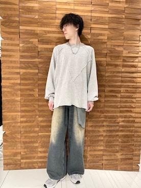 「SENSE OF PLACE by URBAN RESEARCH（センスオブプレイスバイアーバンリサーチ）のヴィンテージルーズスウェット（Tシャツ/カットソー）」を使った、Renさん（メンズ・174cm）の秋コーディネート
