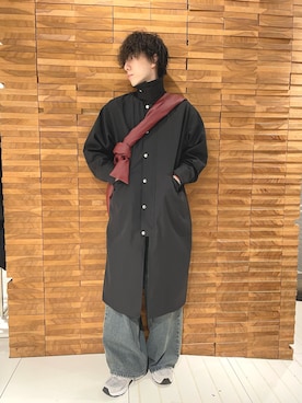 「スポーツミックス」｜「アイテム（ステンカラーコート）」を使った、Renさん（メンズ・174cm）の秋コーディネート