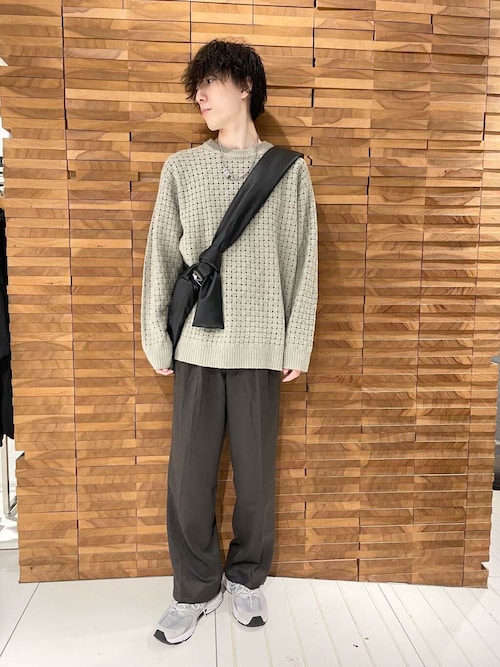 セール】クロス編みシアークルーネックニット（ニット/セーター