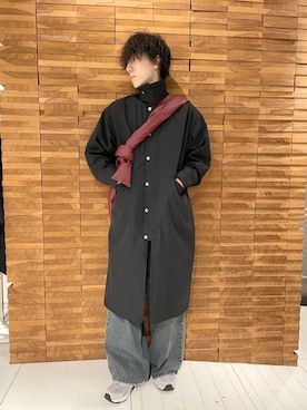 「アイテム（ステンカラーコート）」を使った、Renさん（メンズ・174cm）の秋コーディネート