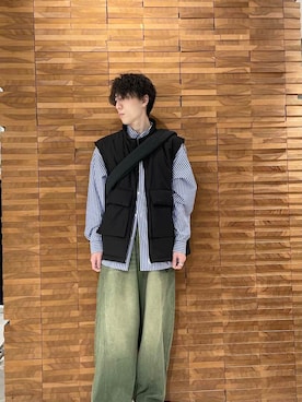 「アイテム（ダウンベスト）」を使った、Renさん（メンズ・174cm）の秋コーディネート