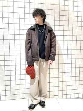 「冬の差し色コーデ」｜「アイテム（キャップ）」を使った、Renさん（メンズ・174cm）の冬コーディネート