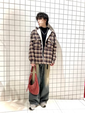 「冬の差し色コーデ」｜「アイテム（ジャケット/アウター）」を使った、Renさん（メンズ・174cm）の冬コーディネート