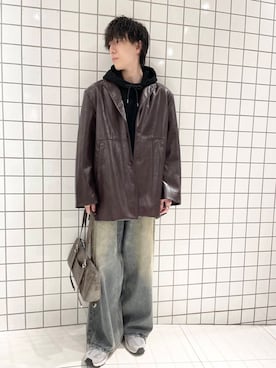 「SENSE OF PLACE by URBAN RESEARCH（センスオブプレイスバイアーバンリサーチ）のFLスクエアボストンバッグ（ボストンバッグ）」を使った、Renさん（メンズ・174cm）の冬コーディネート