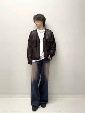 「アイテム（トップス、ブラウン系）」を使った、Renさん（メンズ・174cm）の秋コーディネート