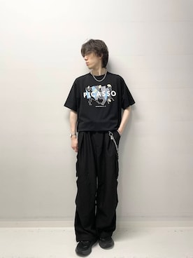 「アイテム（カーゴパンツ）」を使った、Renさん（メンズ・174cm）の夏コーディネート