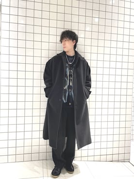 「SENSE OF PLACE by URBAN RESEARCH（センスオブプレイスバイアーバンリサーチ）のアイテム（ステンカラーコート）」を使った、Renさん（メンズ・174cm）の秋コーディネート