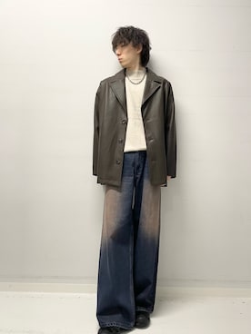 「アイテム（その他アウター、ブラウン系）」を使った、Renさん（メンズ・174cm）の冬コーディネート