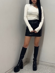 お*ち様 バルキープランプフィットブーツ エモダ EMODA バルキープランプフィットブーツ （ブラック