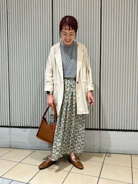 「アイテム（テーラードジャケット）」を使った、mayouedaさん（レディース・156cm）の秋コーディネート