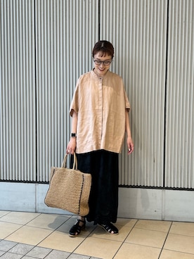 「リネン」｜mayouedaさん（レディース・156cm）の春コーディネート