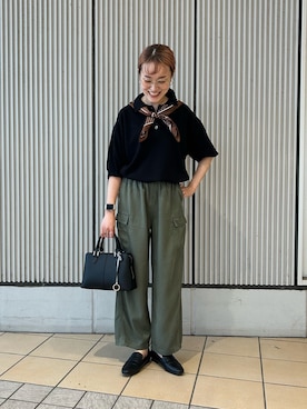 「アイテム（バンダナ/スカーフ）」を使った、mayouedaさん（レディース・156cm）の夏コーディネート