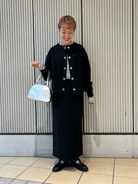 「アイテム（ボストンバッグ）」を使った、mayouedaさん（レディース・156cm）の秋コーディネート