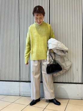 「アイテム（ネックレス）」を使った、mayouedaさん（レディース・156cm）の冬コーディネート