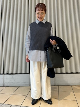 「アイテム（テーラードジャケット、ブルー系）」を使った、mayouedaさん（レディース・156cm）の秋コーディネート