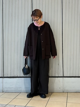 「アイテム（オールインワン・サロペット）」を使った、mayouedaさん（レディース・156cm）の冬コーディネート