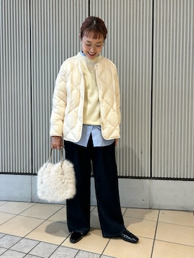 「アイテム（ダウンジャケット/コート）」を使った、mayouedaさん（レディース・156cm）の秋コーディネート