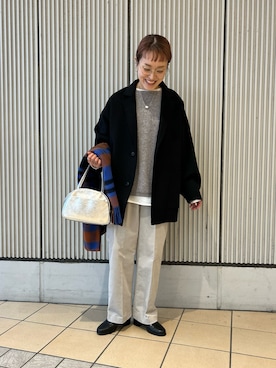 「アイテム（マフラー）」を使った、mayouedaさん（レディース・156cm）の秋コーディネート