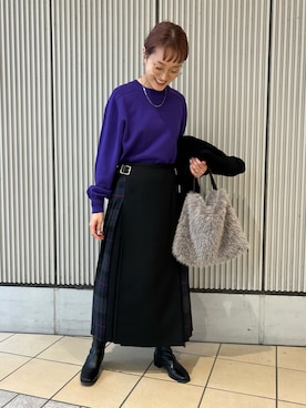 「冬の注目アウター」｜「アイテム（ジャケット/アウター）」を使った、mayouedaさん（レディース・156cm）の秋コーディネート