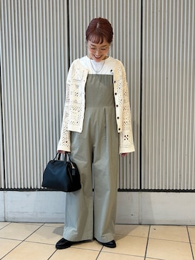 「アイテム（オールインワン・サロペット）」を使った、mayouedaさん（レディース・156cm）の秋コーディネート