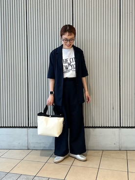 「アイテム（その他アウター）」を使った、mayouedaさん（レディース・156cm）の春コーディネート