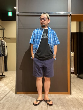 「Eddie Bauer（エディーバウアー）のアイテム（帽子）」を使った、エディーバウアー@モラージュ菖蒲店さん（メンズ・173cm）の夏コーディネート