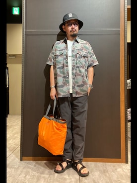 「Eddie Bauer（エディーバウアー）のアイテム（帽子）」を使った、エディーバウアー@モラージュ菖蒲店さん（メンズ・173cm）の夏コーディネート