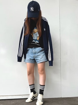 「アイテム（ジャージ）」を使った、ありさん（レディース・149cm）の秋コーディネート