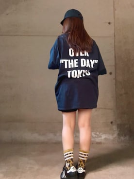 「BEAMS HEART（ビームスハート）の【6/18値下げ】クレスト エンブレム キャップ（キャップ、ブラック系）」を使った、ありさん（レディース・149cm）の秋コーディネート
